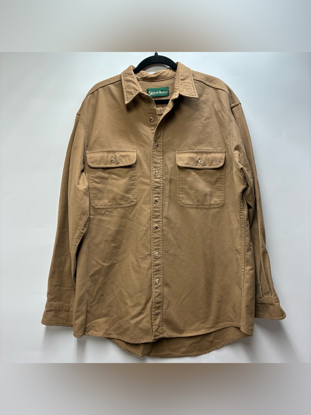 Vintage 90s Gander Mountain Mens XL Tall Cotton Tan Button Up Long Sleeve Shirt